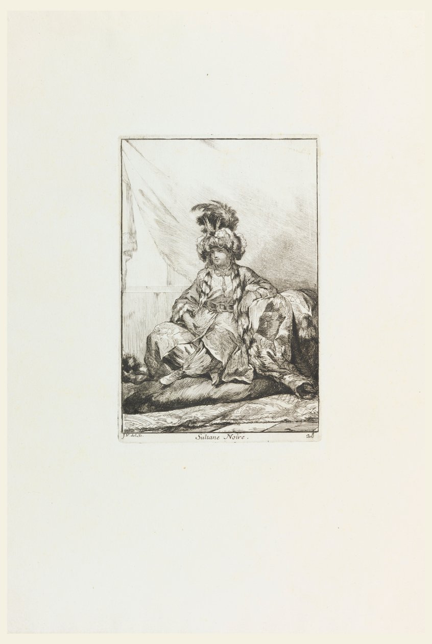 Sultane Noire (Die schwarze Sultanin), Platte 28 aus der Serie Caravanne du Sultan à la Mecque von Joseph Marie Vien the Elder