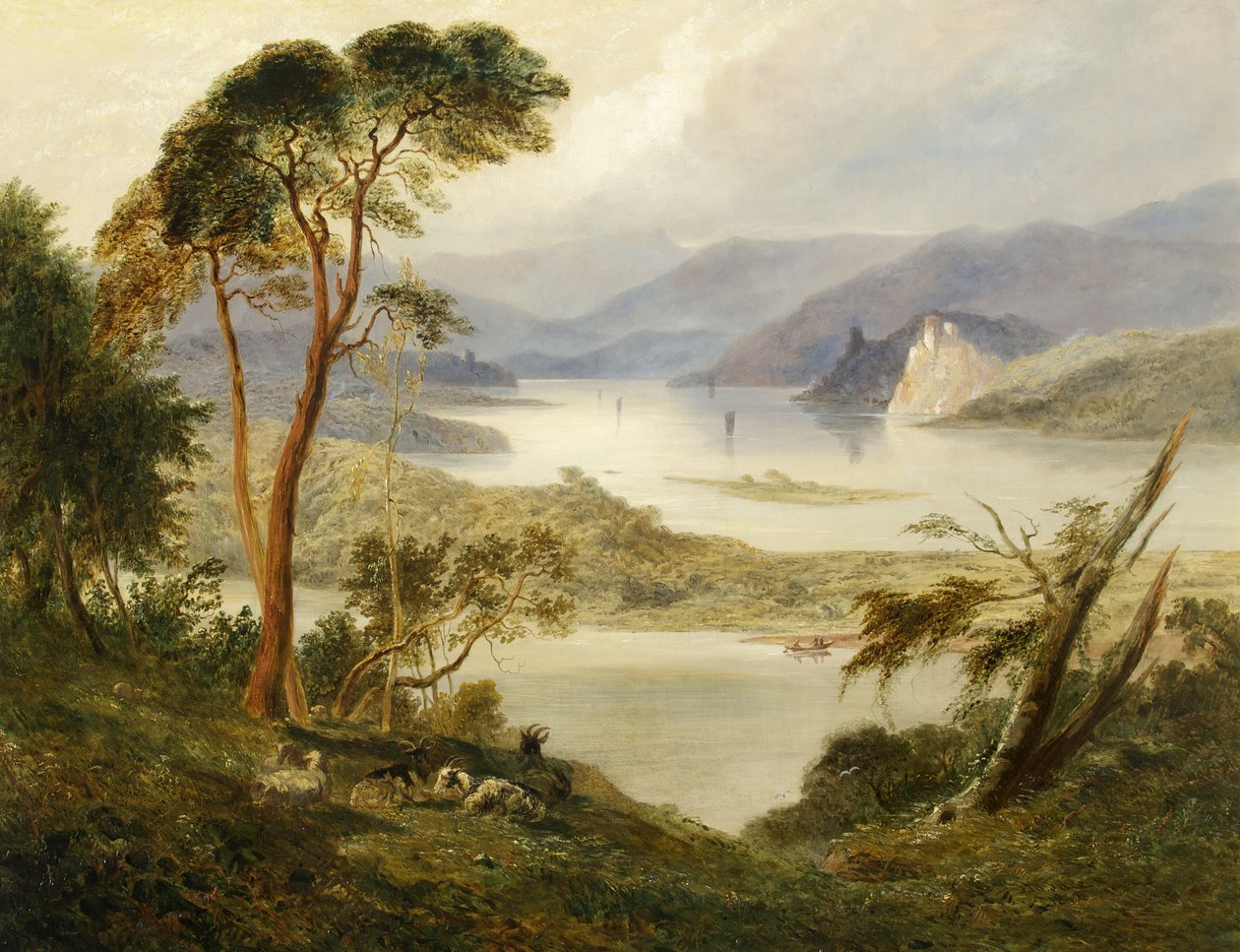Oberwesel mit der Schönburg, am Rhein, 1840 von Joseph Murray Ince