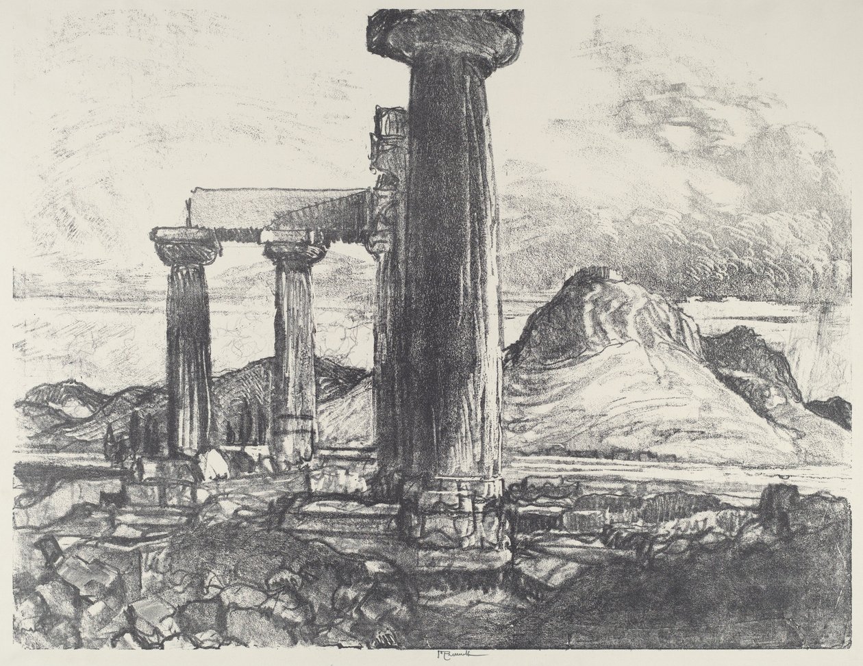 Akro, Korinth von Korinth von Joseph Pennell