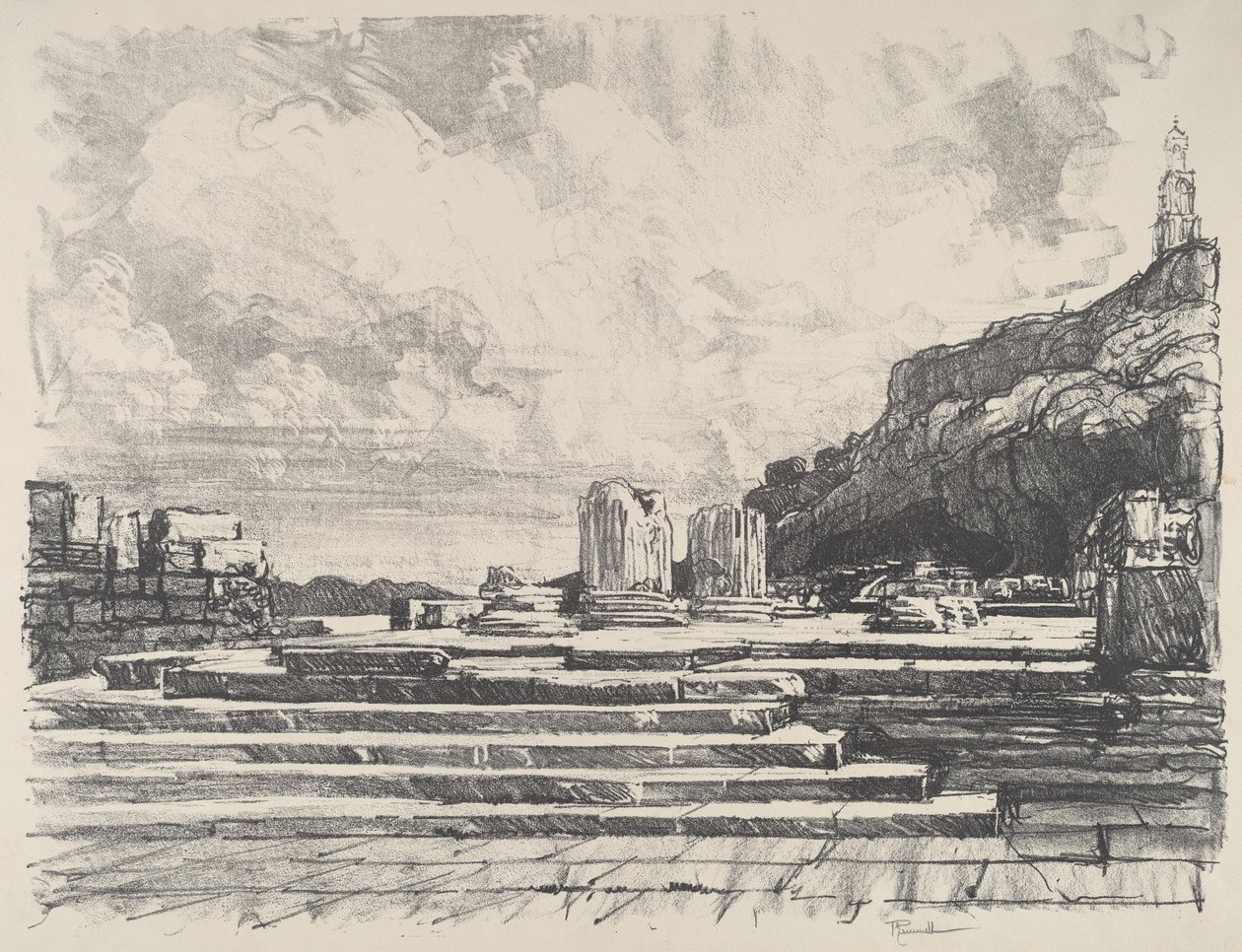 Eleusis, der Boden des Tempels von Joseph Pennell