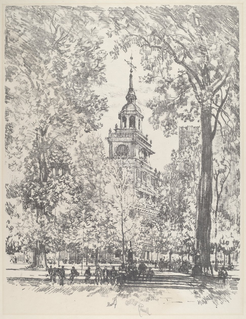 Unabhängigkeitsplatz und das Staatshaus, 1912 von Joseph Pennell