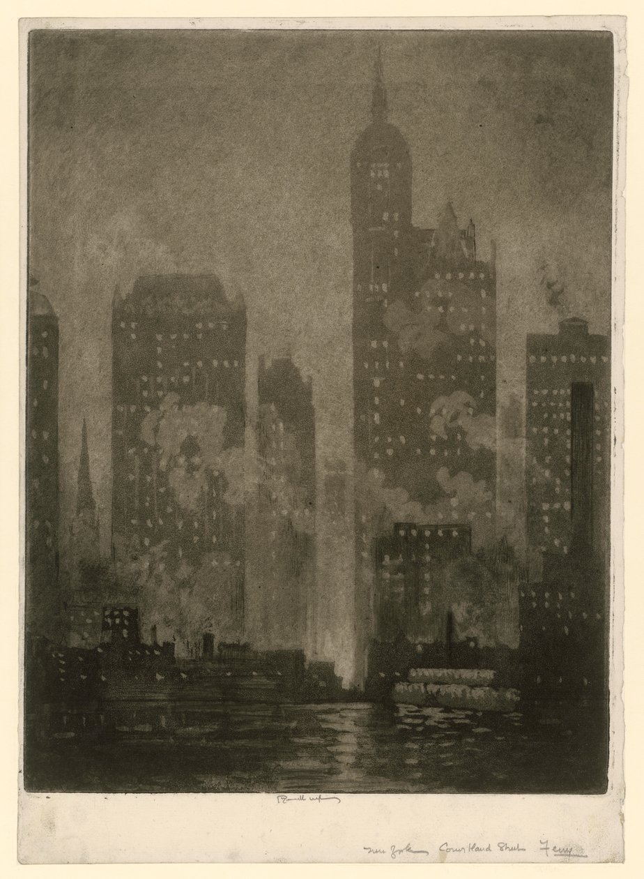 New York. Fähre an der Cortlandt Street von Joseph Pennell