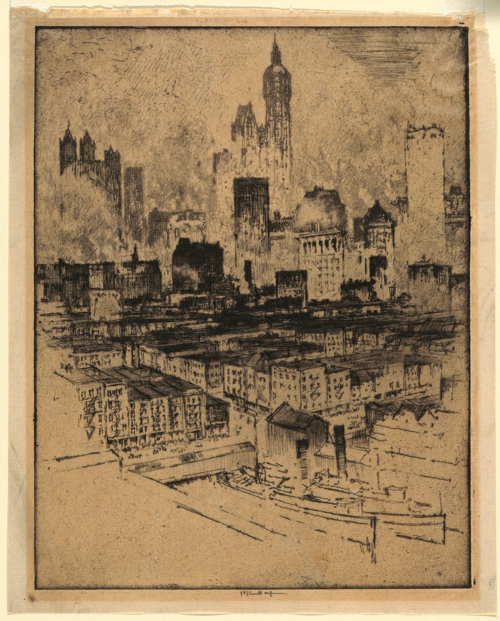 New York von der Brooklyn Bridge von Joseph Pennell