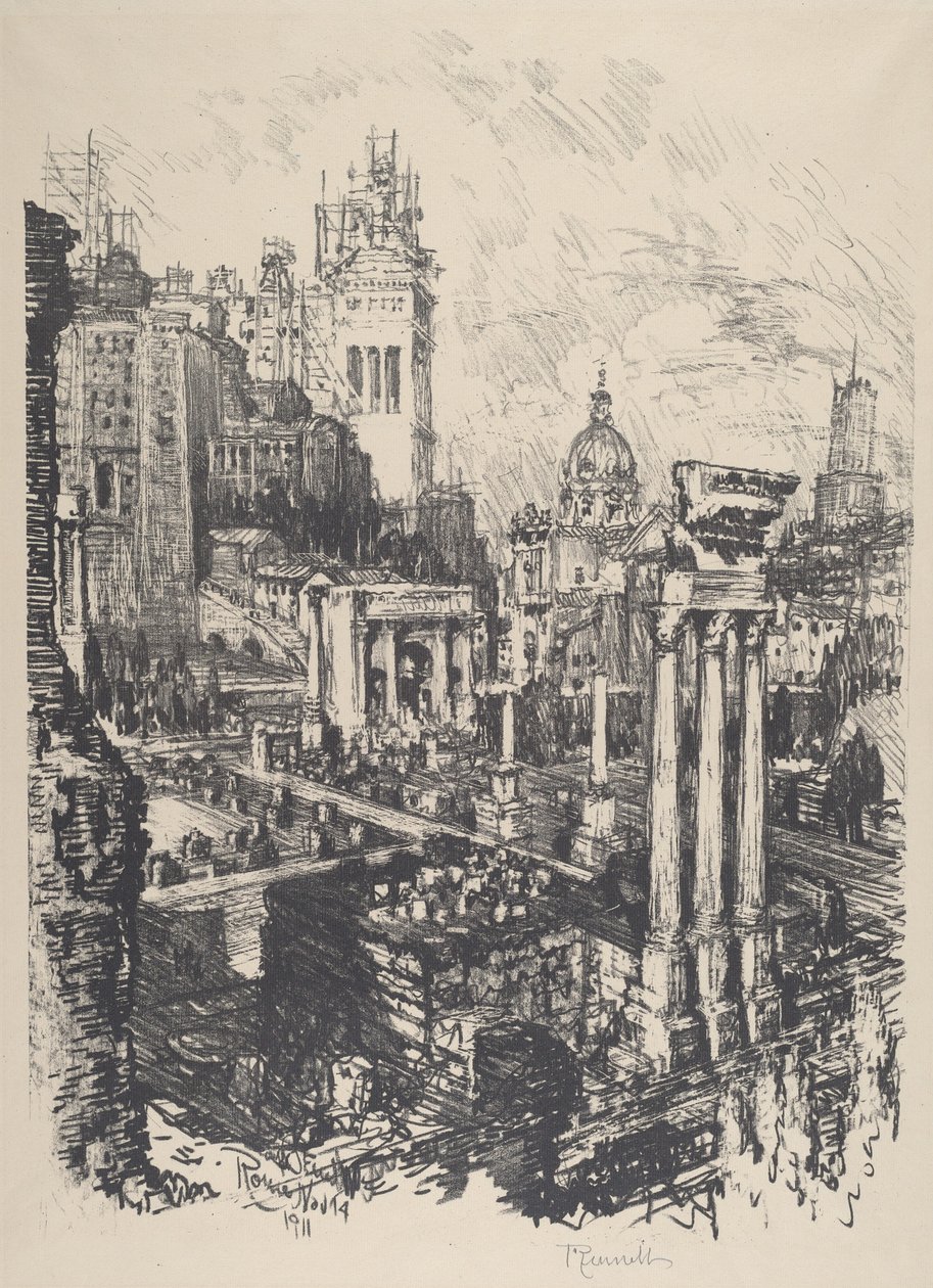 Altes und neues Rom, Victor Emanuel Denkmal von Joseph Pennell