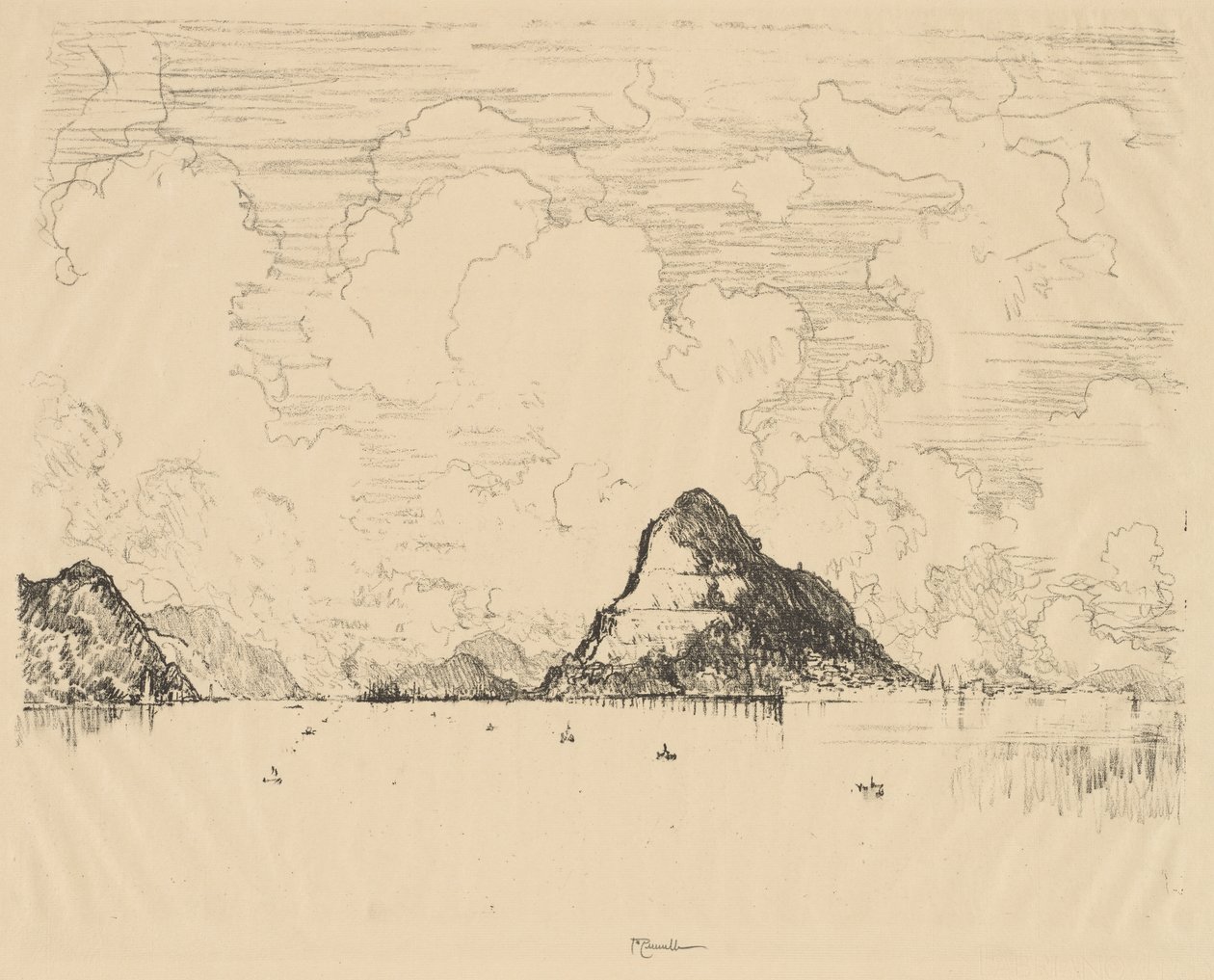 Panama: Eingang zum Kanal vom Pazifik, 1912 von Joseph Pennell