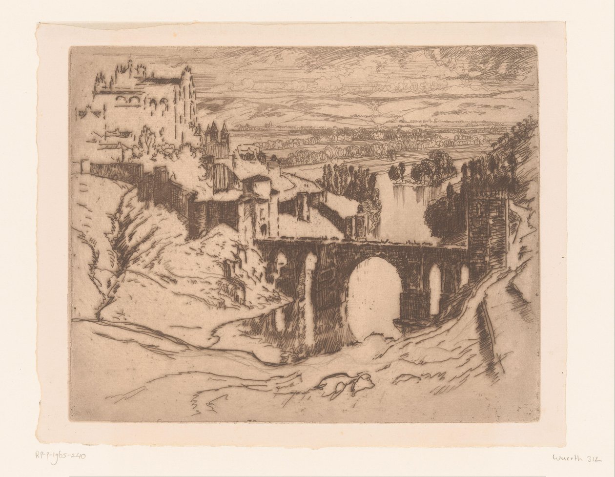 Puente de Alcántara in Toledo von Joseph Pennell