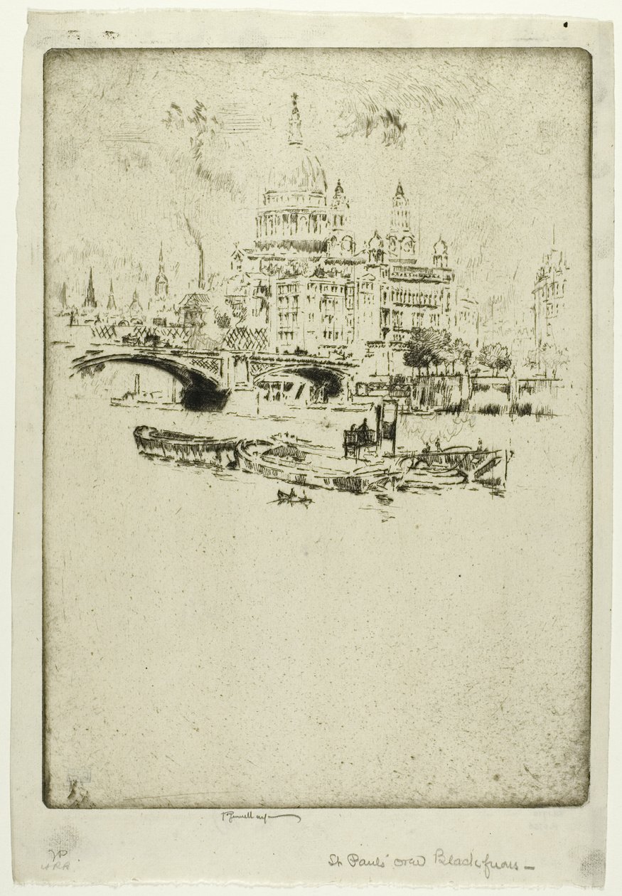 St. Pauls von der Flussseite von Joseph Pennell