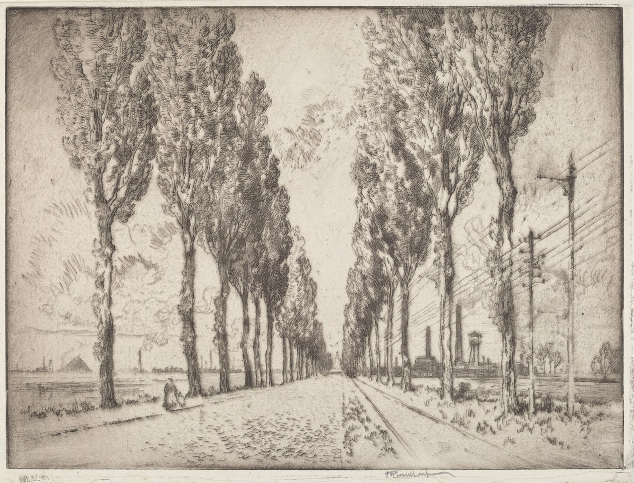 Die Allee, Valenciennes von Joseph Pennell