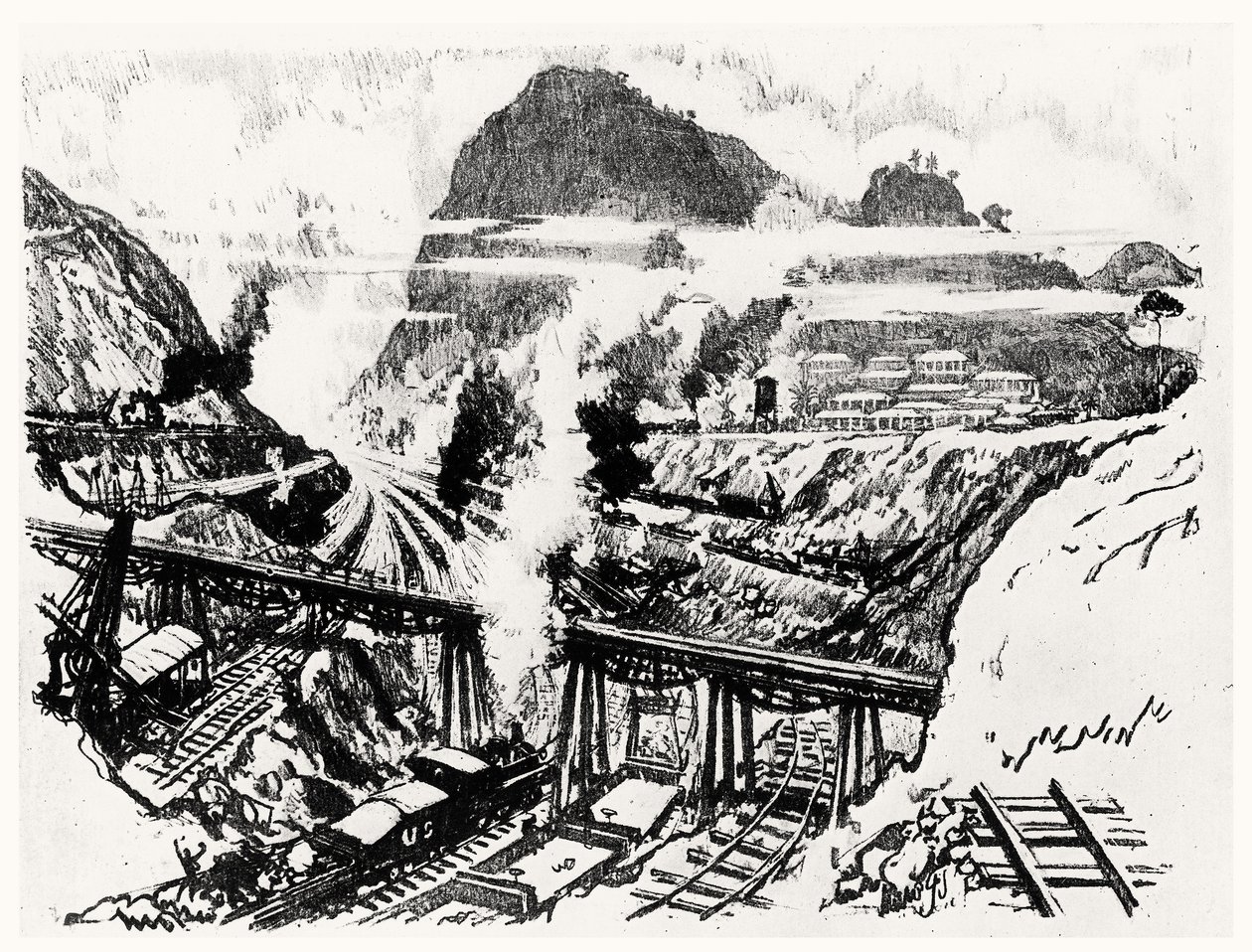 Der Schnitt bei Paraiso, Platte XVI aus Der Panamakanal von Joseph Pennell, 1912 von Joseph Pennell