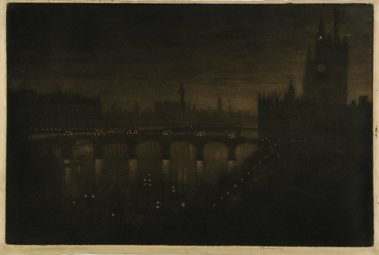 Westminster Nacht - Von meinem Atelierfenster von Joseph Pennell