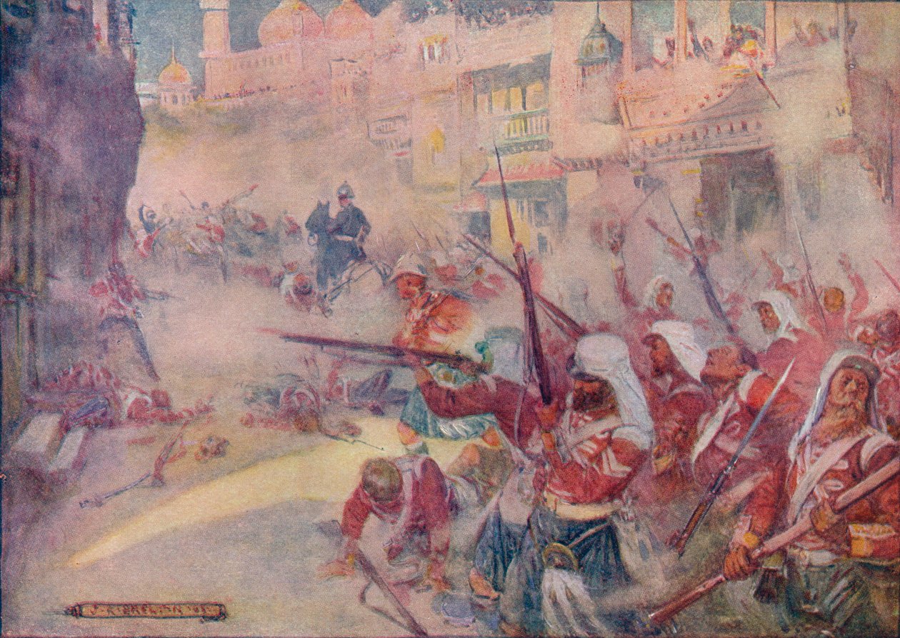 Britische Soldaten kämpften sich durch die Straßen von Joseph Ratcliffe Skelton