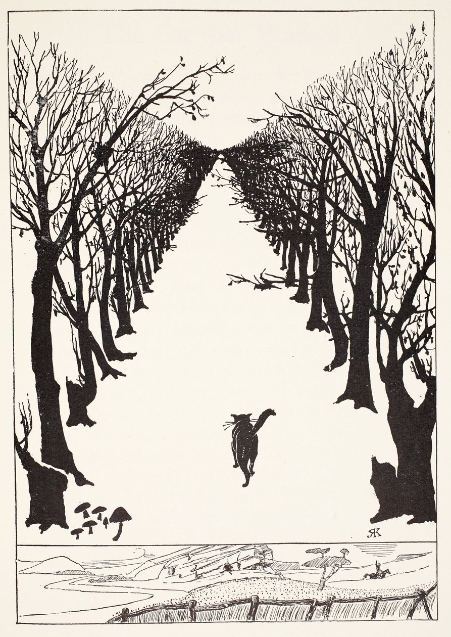 Die Katze, die allein spazierte, Illustration aus 