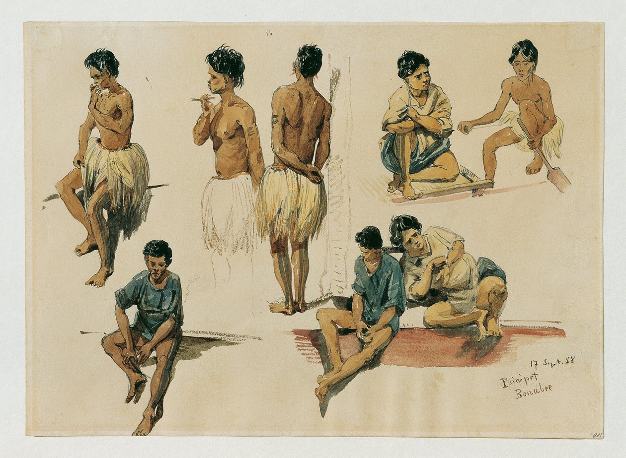 Eingeborene der Insel Puinipet (Ponape), Caroline Islands von Joseph Selleny