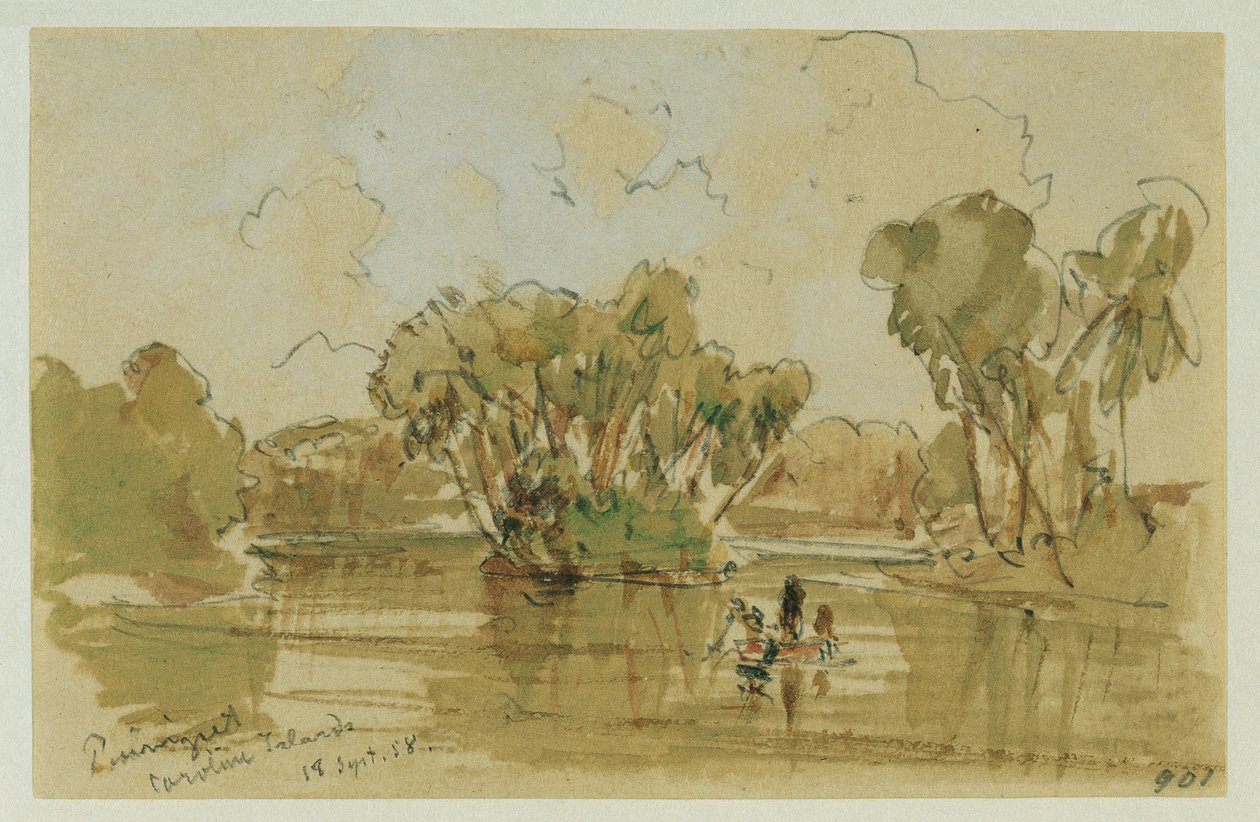 Landschaft auf der Insel Puinipet (Ponape), Caroline Islands von Joseph Selleny