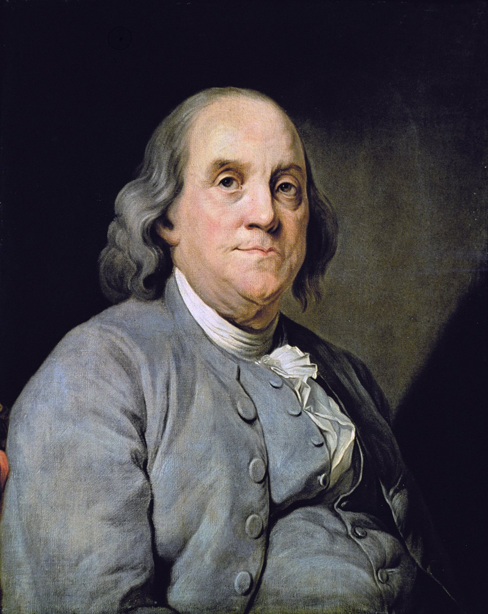 Porträt von Benjamin Franklin von Joseph Siffred (after) Duplessis