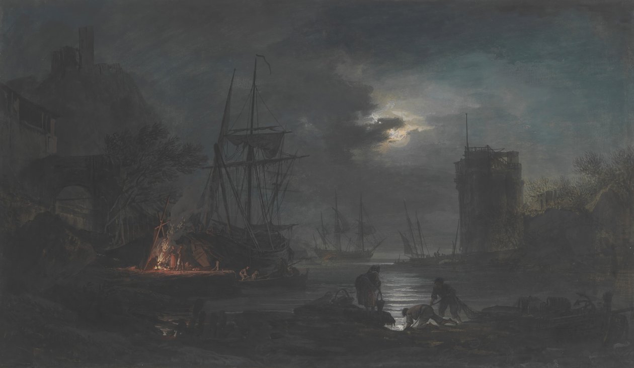 Mondlicht, n.d. von Joseph Vernet.