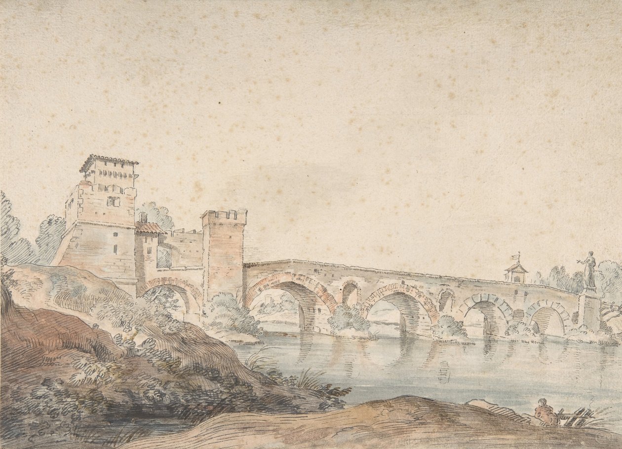 Ponte Molle, Rom, 18. Jahrhundert von Joseph Vernet.