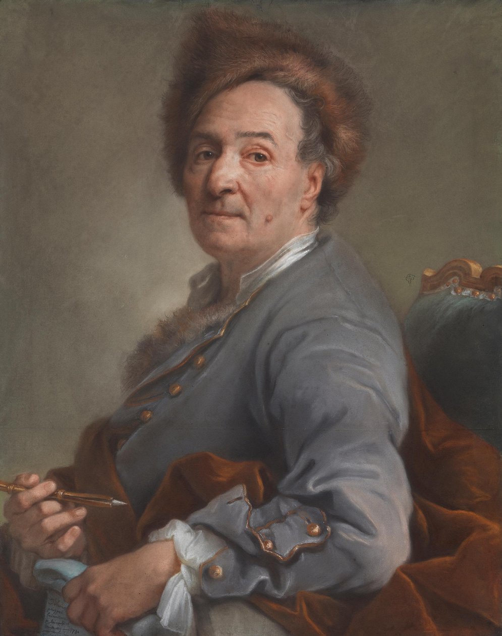 Selbstbildnis mit Pelzmütze von Joseph Vivien