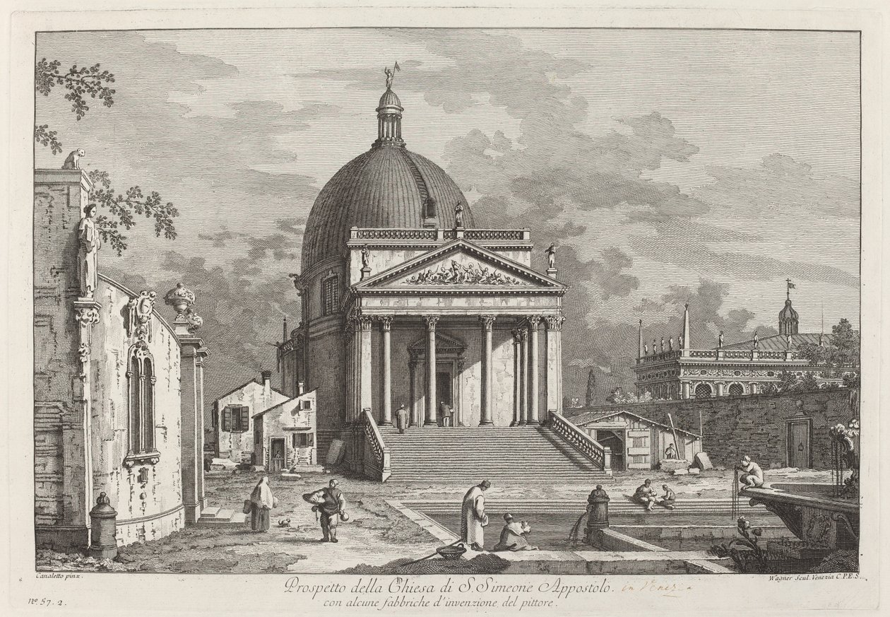 Prospetto della Chiesa di S. Simeone Apostolo, 1742 von Joseph Wagner