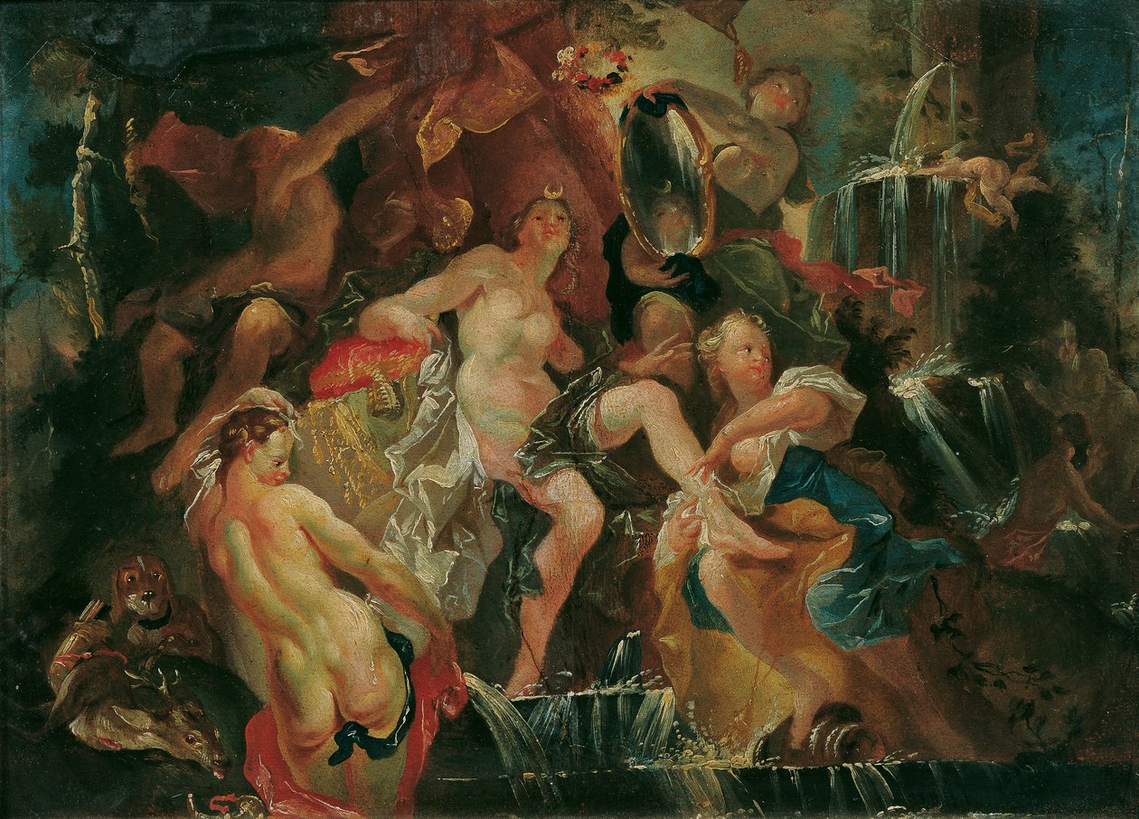 Das Bad der Diana (Rückseite: Die Erziehung des Bacchusknaben) von Joseph Winterhalder d. J.