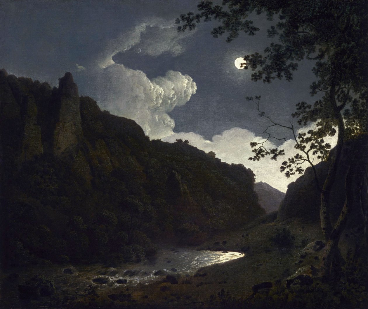 Dovedale im Mondlicht von Joseph Wright of Derby