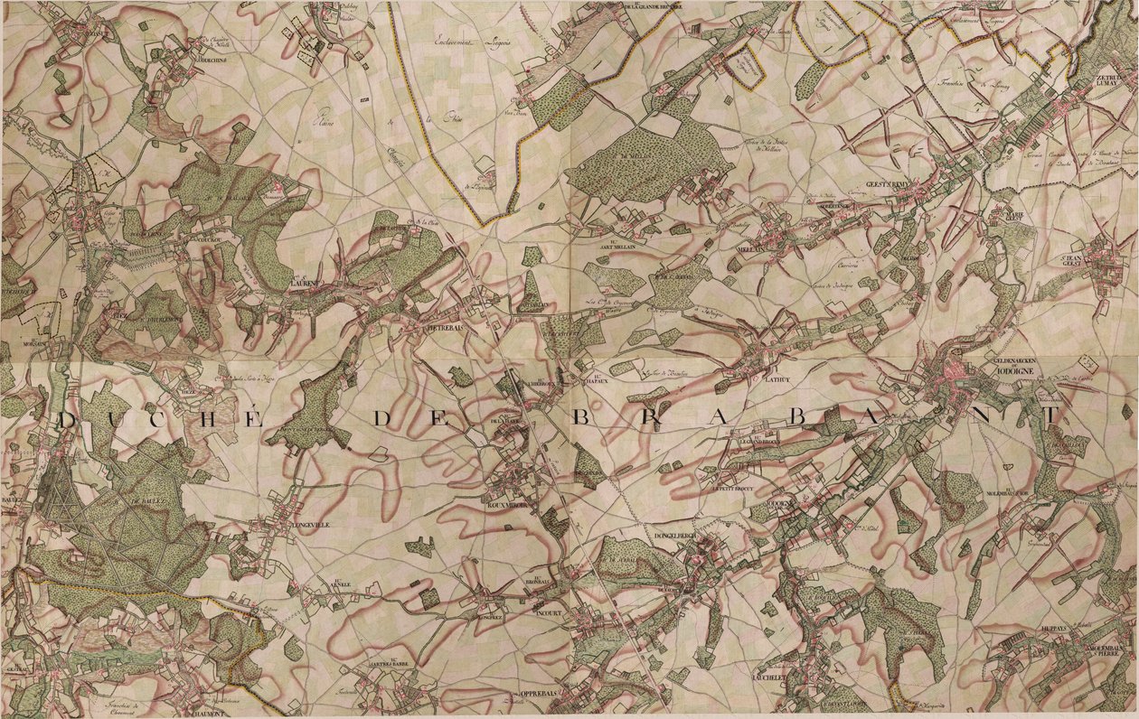 Karte von Jodoigne von Joseph de Ferraris