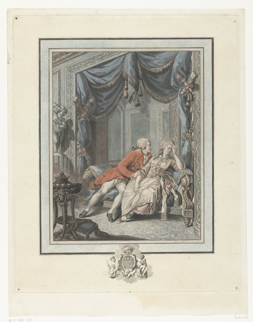 Junger Mann versucht eine Dame zu verführen von Joseph de Longueil