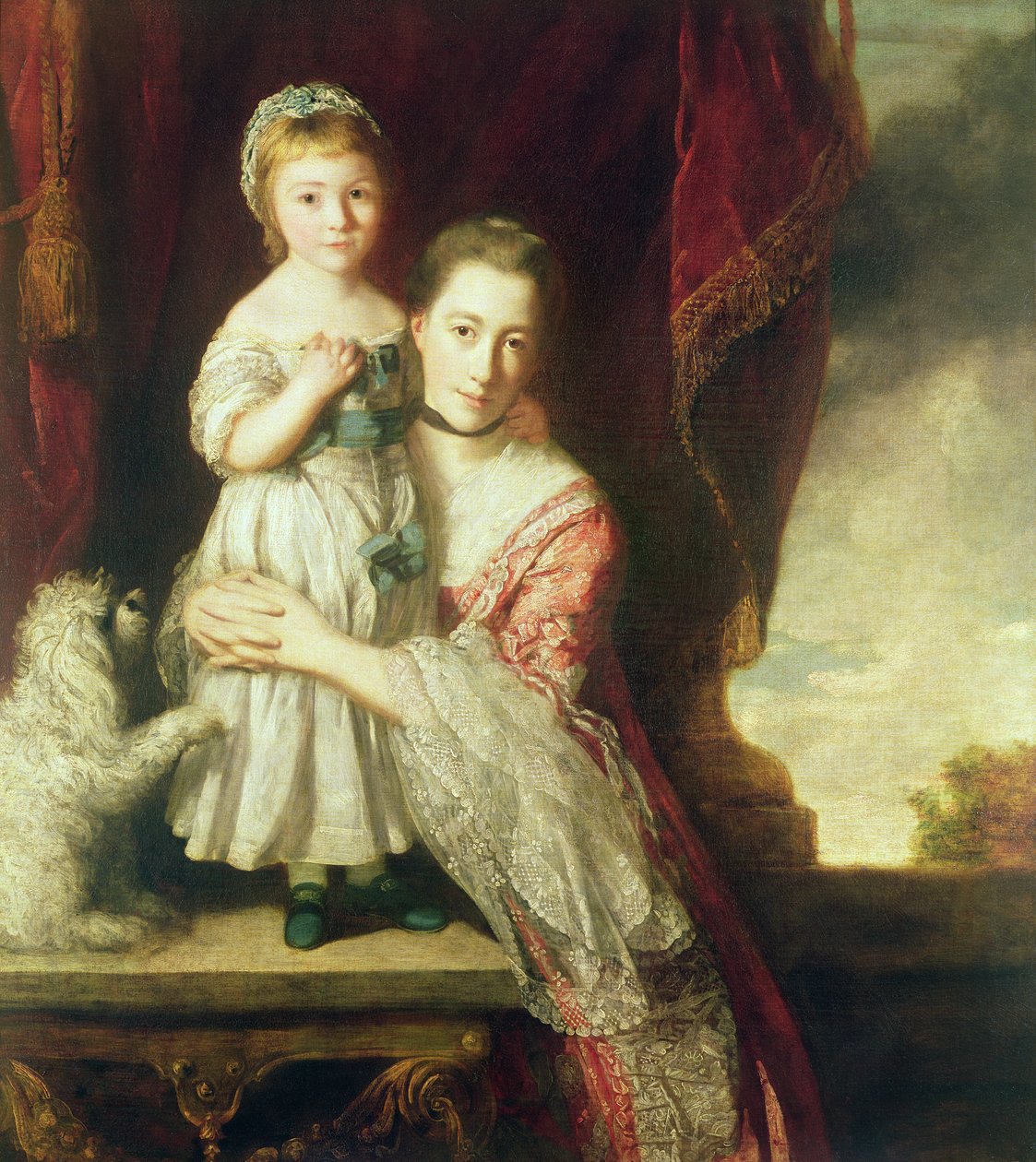 Georgiana, Gräfin Spencer mit Lady Georgiana Spencer, 1759-61 von Joshua Reynolds