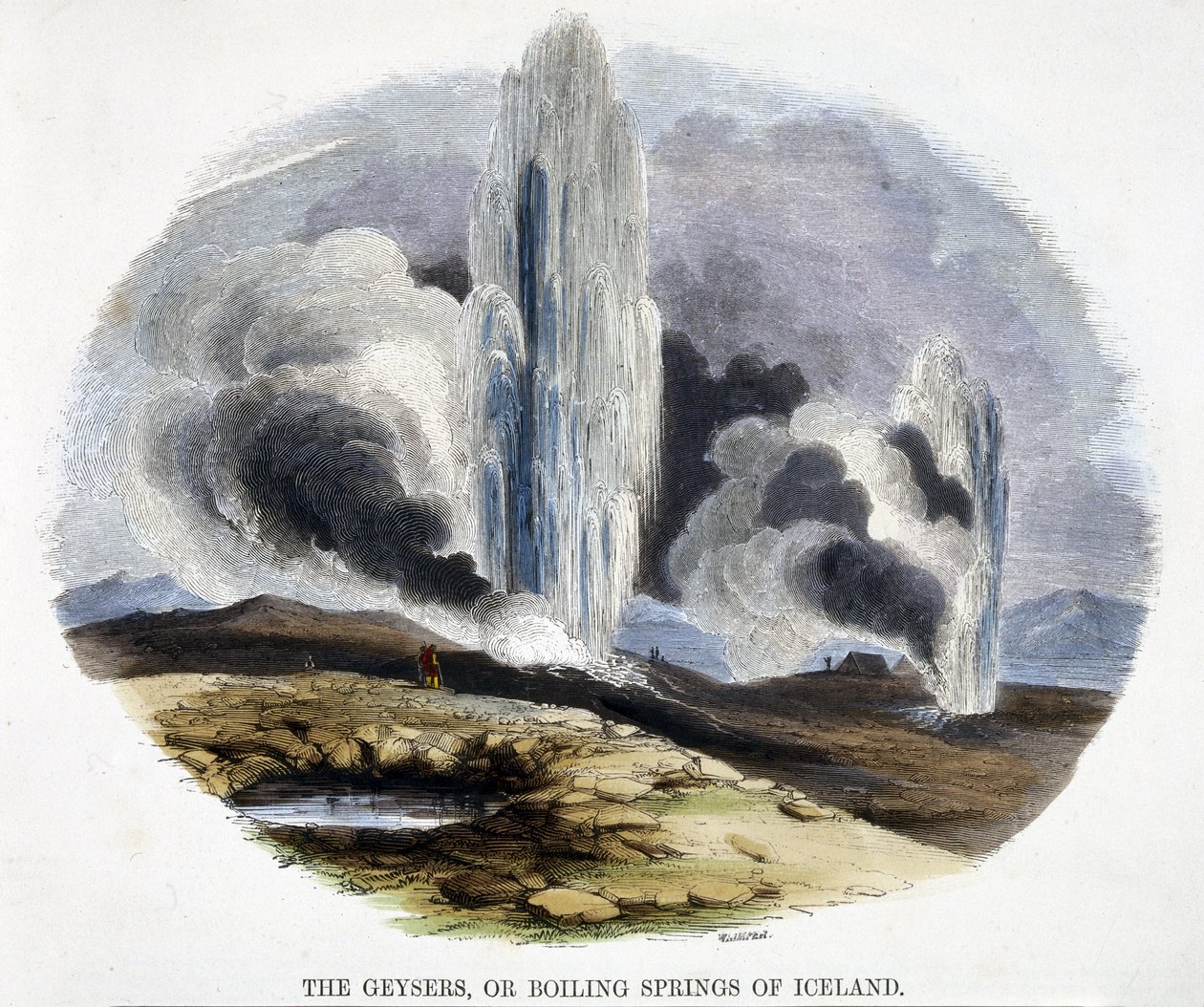 Die Geysire oder kochenden Quellen von Island, aus Phänomene der Natur, 1849 von Josiah Wood Whymper