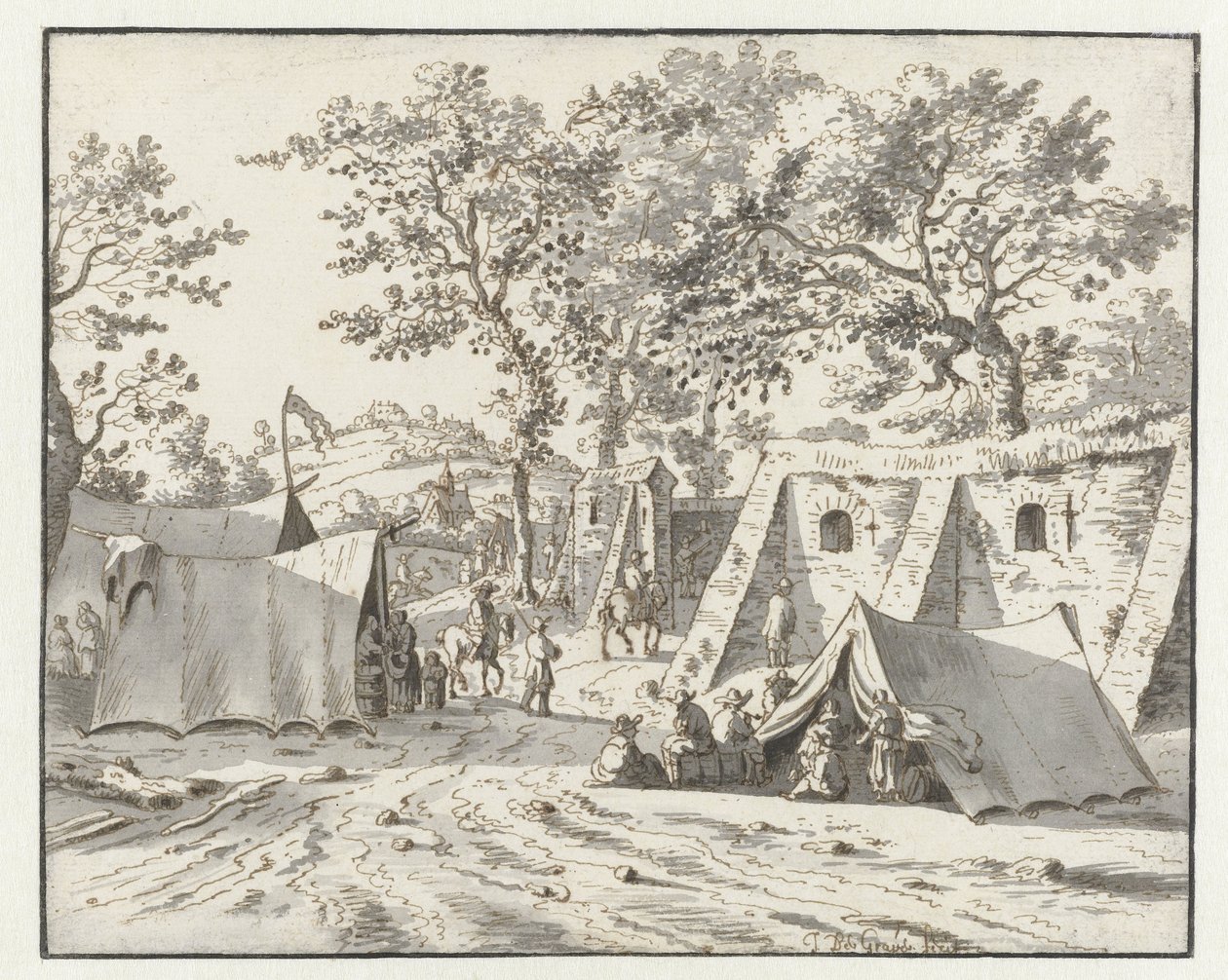 Ansicht eines Lagers der Armee von Wilhelm III. bei Leuven von Josua de Grave