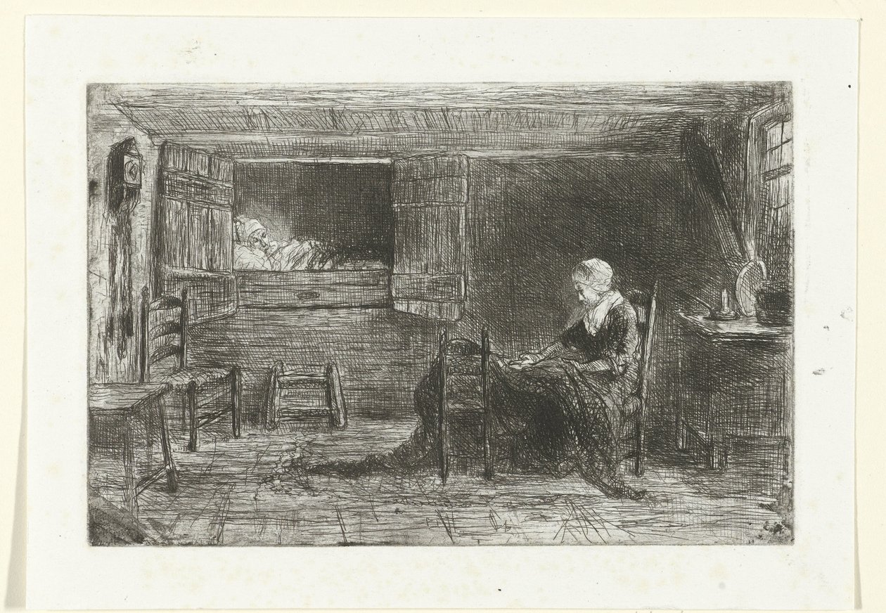 Zwei Figuren in einem Innenraum von Jozef Israëls (possibly copy after)