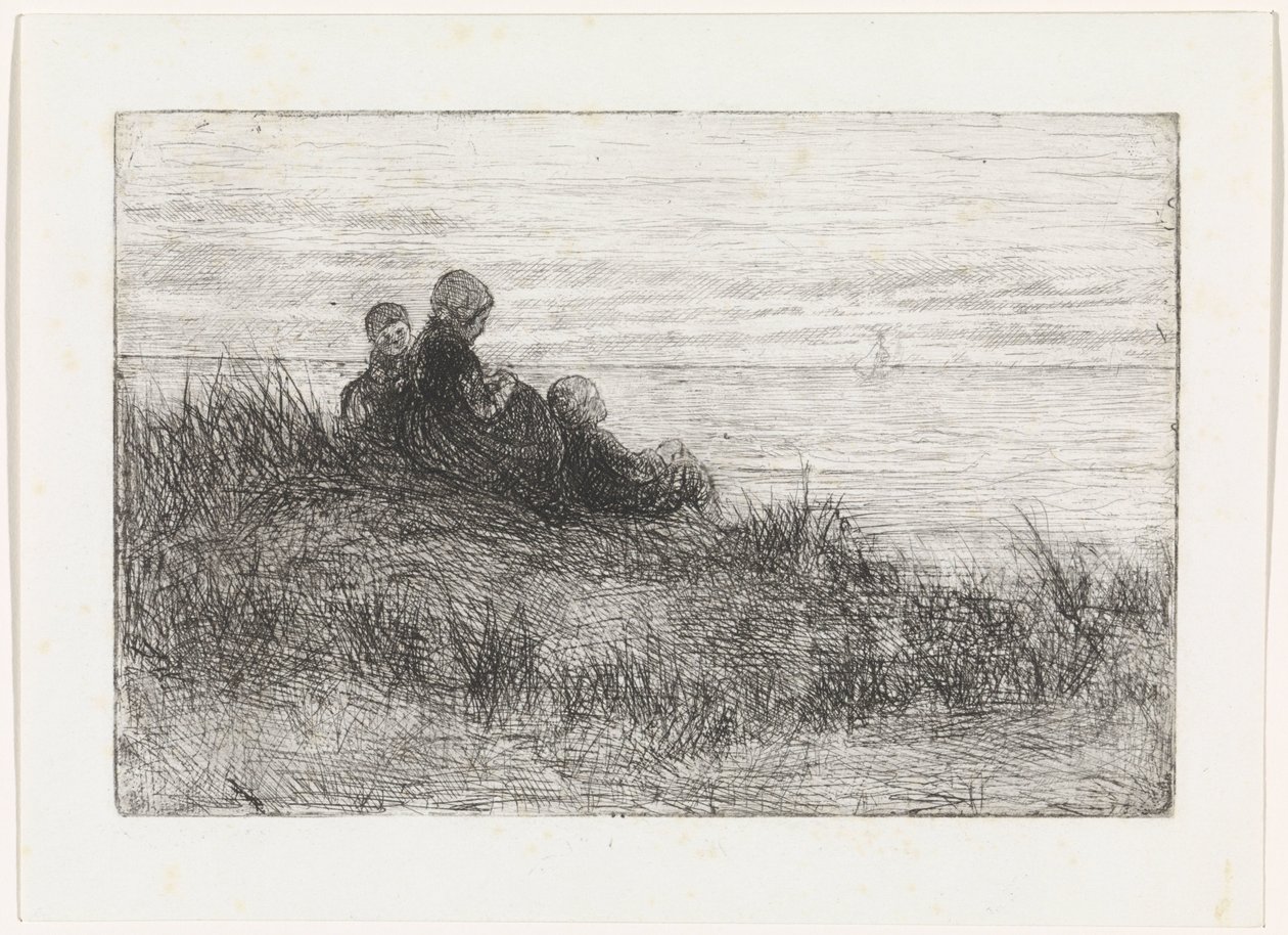 Dünenlandschaft mit Mutter und Kindern von Jozef Israëls