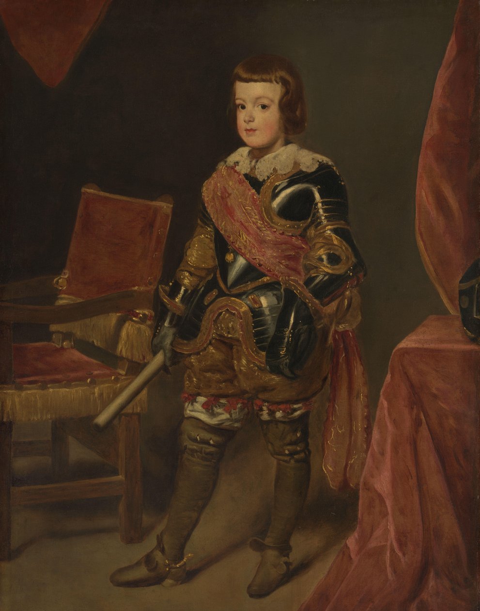 Porträt von Prinz Baltasar Carlos, Sohn des spanischen Königs Philipp IV., im Alter von etwa 11 Jahren von Juan Bautista Martínez del Mazo (attributed to)