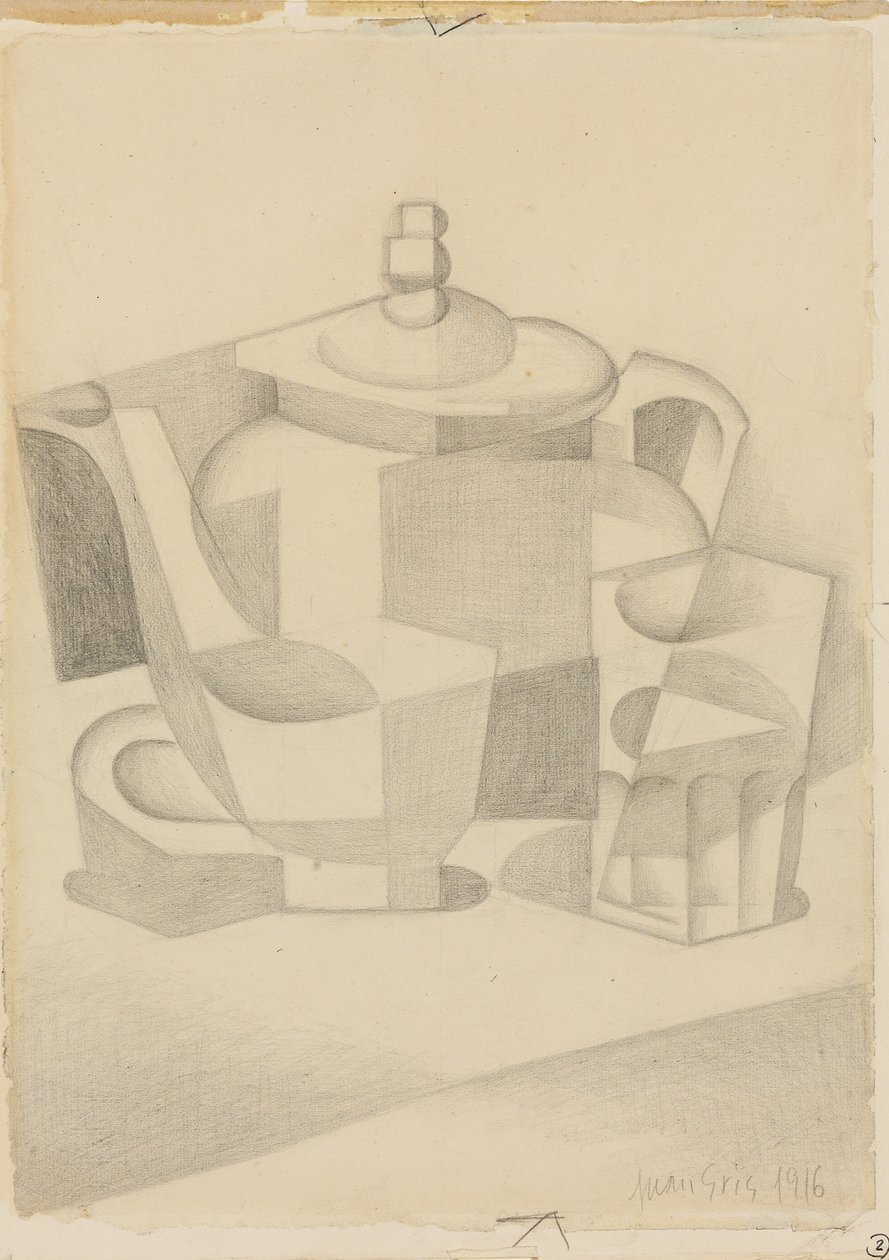 Stillleben mit Teekanne, 1916 von Juan Gris