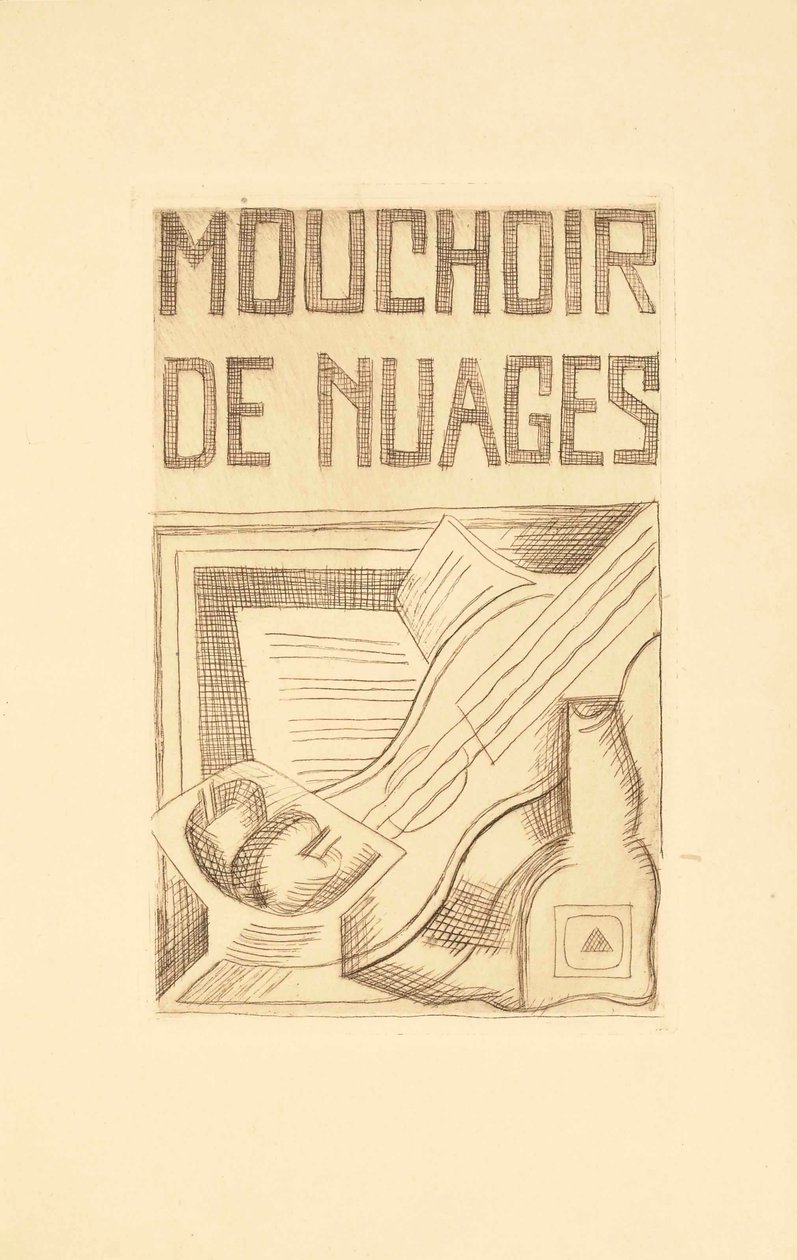 Titelseite für Mouchoir de Nuages von Tristan Tzara (1896-1963) 1925 von Juan Gris