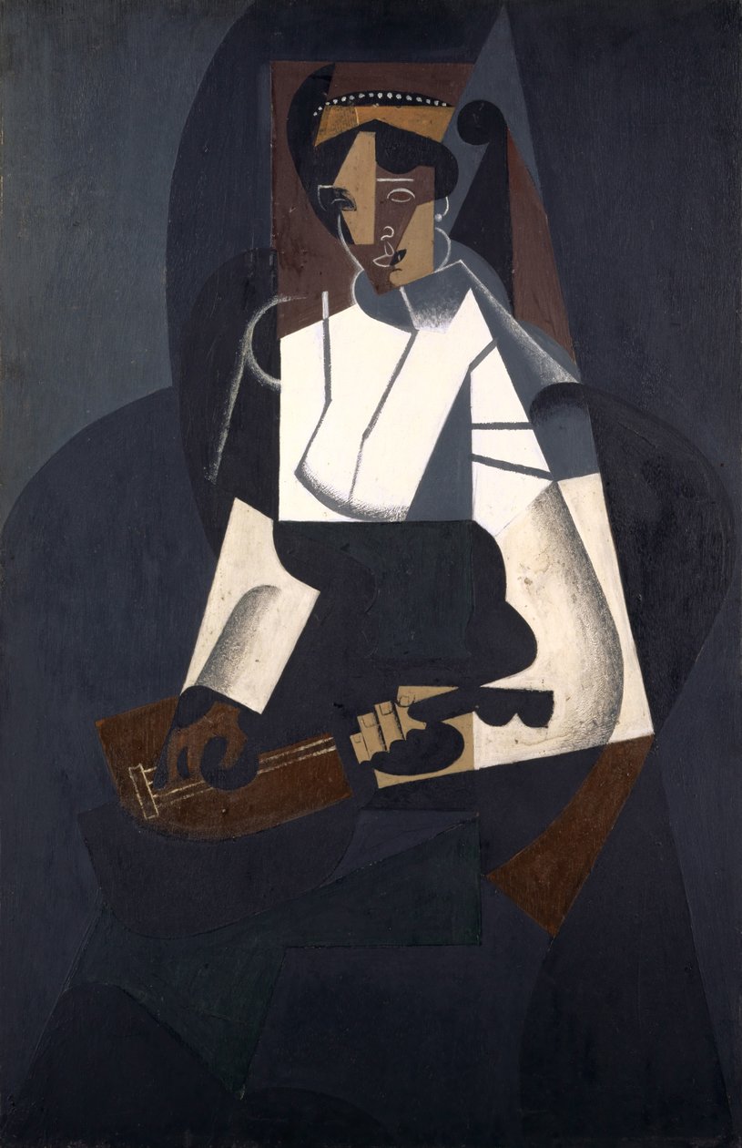 Frau mit Mandoline, nach Corot, 1916 von Juan Gris
