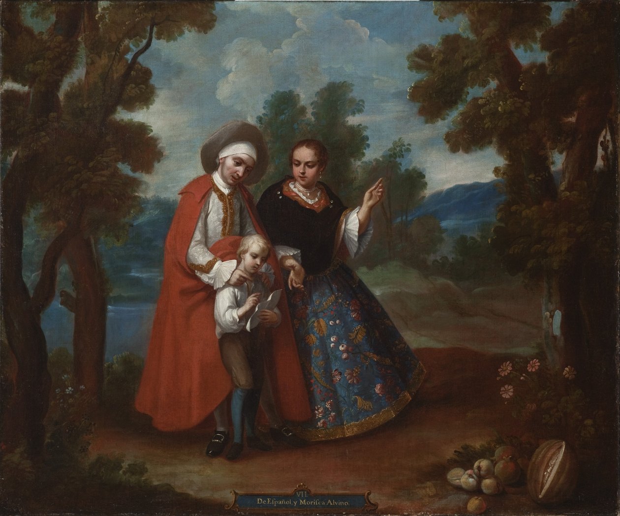 VII. De español y morisca, albino, ca. 1760 von Juan Patricio Morlete Ruiz