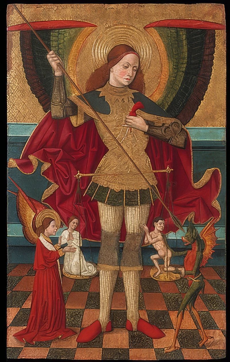 Der Erzengel Michael wiegt die Seelen der Toten von Juan de la Abadía