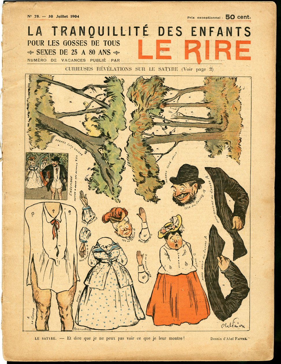Titelblatt von „The Laughter“, Nummer 78, Satirisch in Farben von Jules Abel Faivre