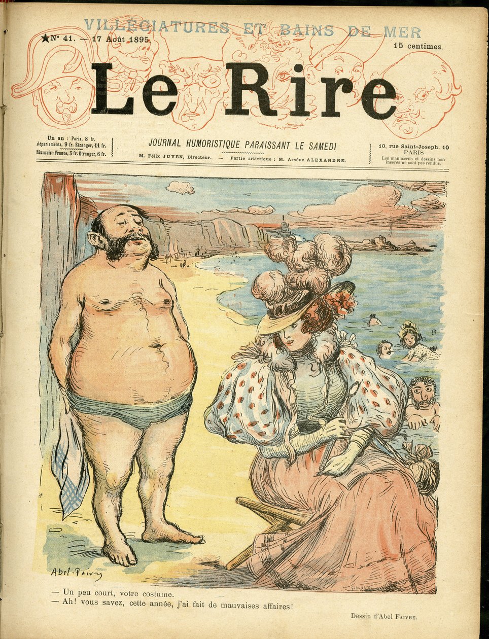 Illustration von Abel Faivre (1867-1945) für das Cover von Le Rire von Jules Abel Faivre