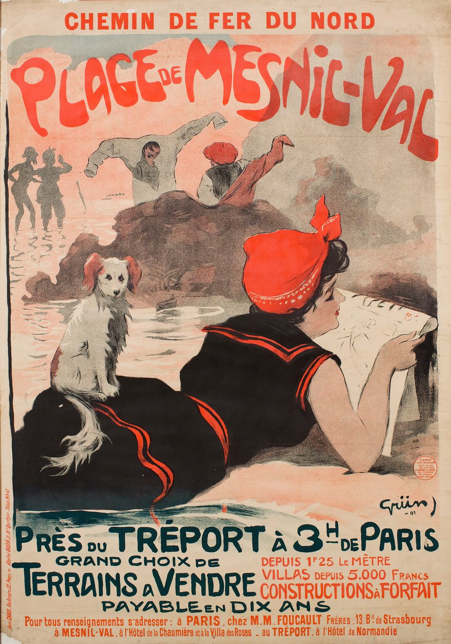 Chemin de fer du Nord. Plage de Mesnil-Val, 1901 von Jules Alexandre Grün