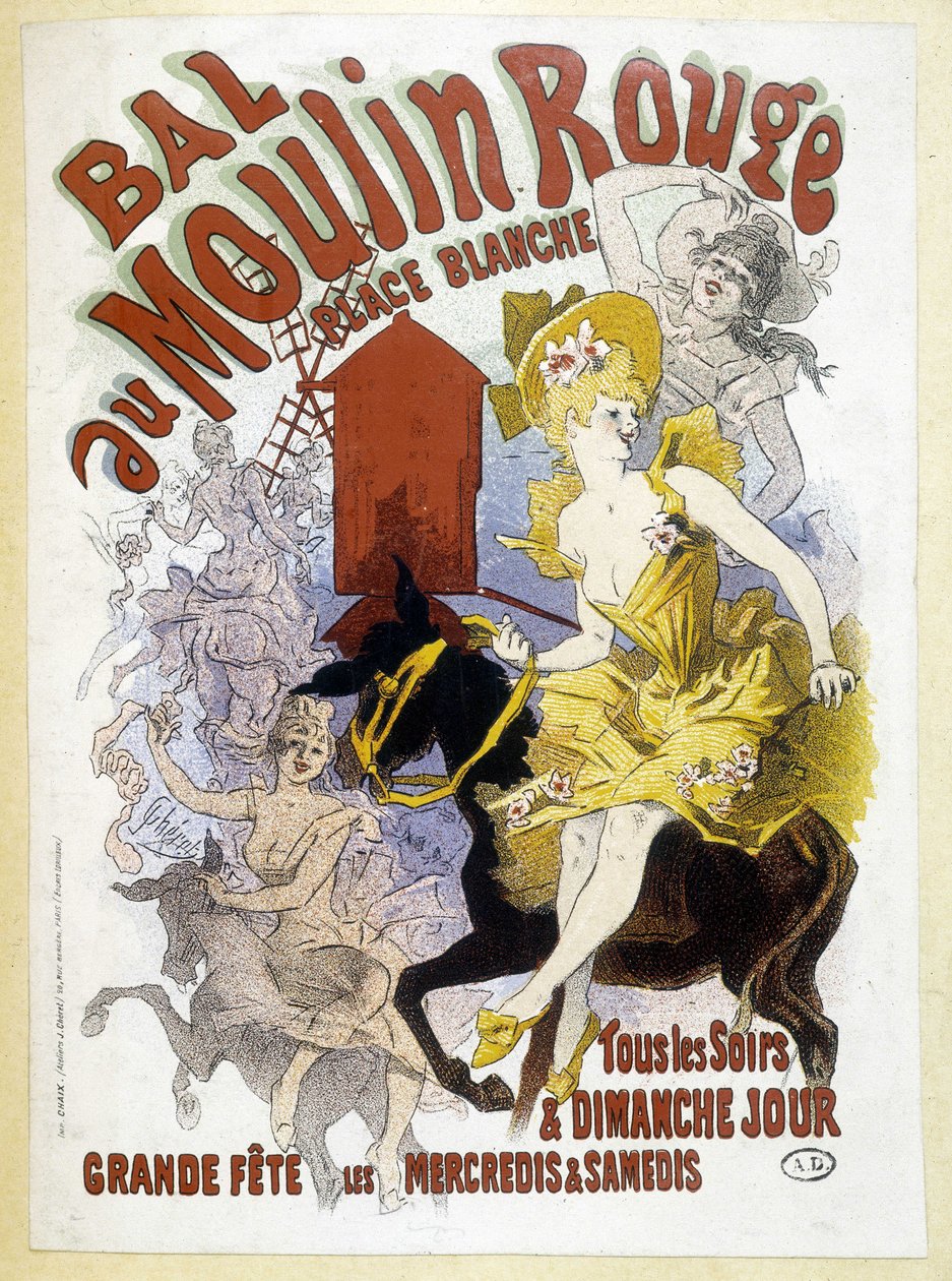 Plakat für den Moulin Rouge Ball, von Jules Chéret, Ende des 19. Jahrhunderts von Jules Cheret
