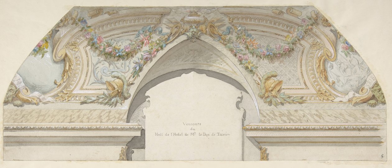 Entwurf für Hôtel de Trevise, Paris, zweite Hälfte des 19. Jahrhunderts von Jules Edmond Charles Lachaise and Eugène Pierre Gourdet