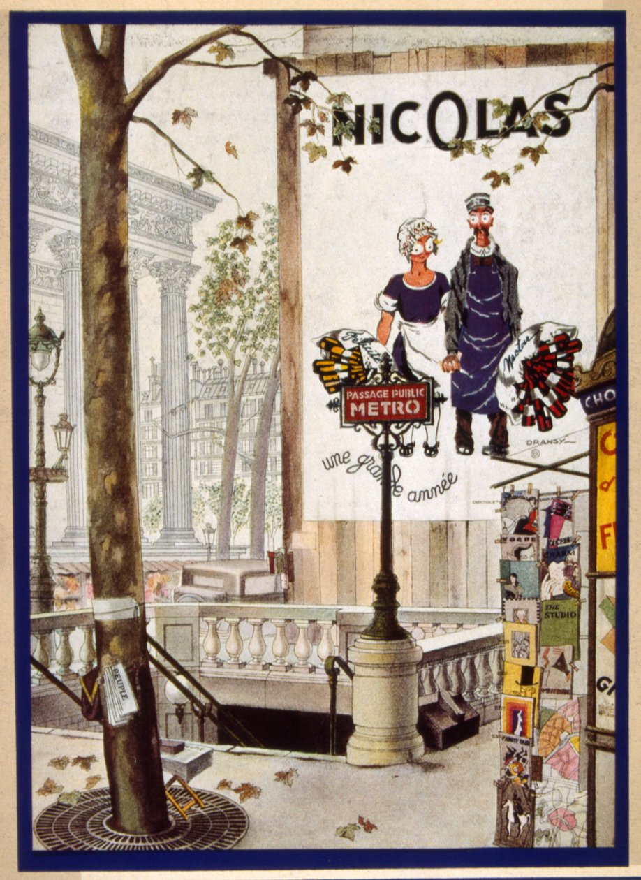 Französisches Plakat, das den fiktiven Lieferanten "Nectar" darstellt von Jules Isnard Dransy