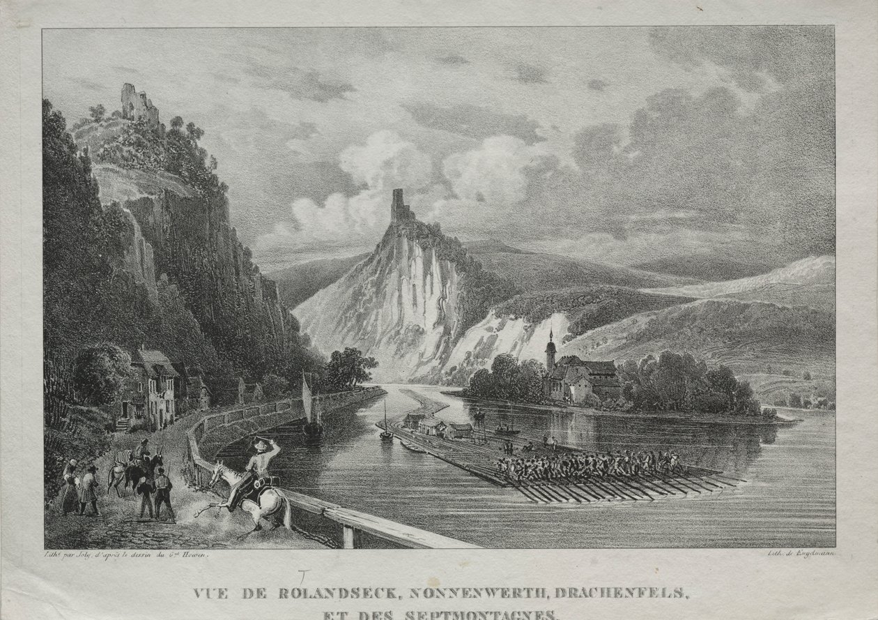 Blick auf Rolandseck, Nonnenwerth, Drachenfels und Siebengebirge von Jules Jean Baptiste de Joly