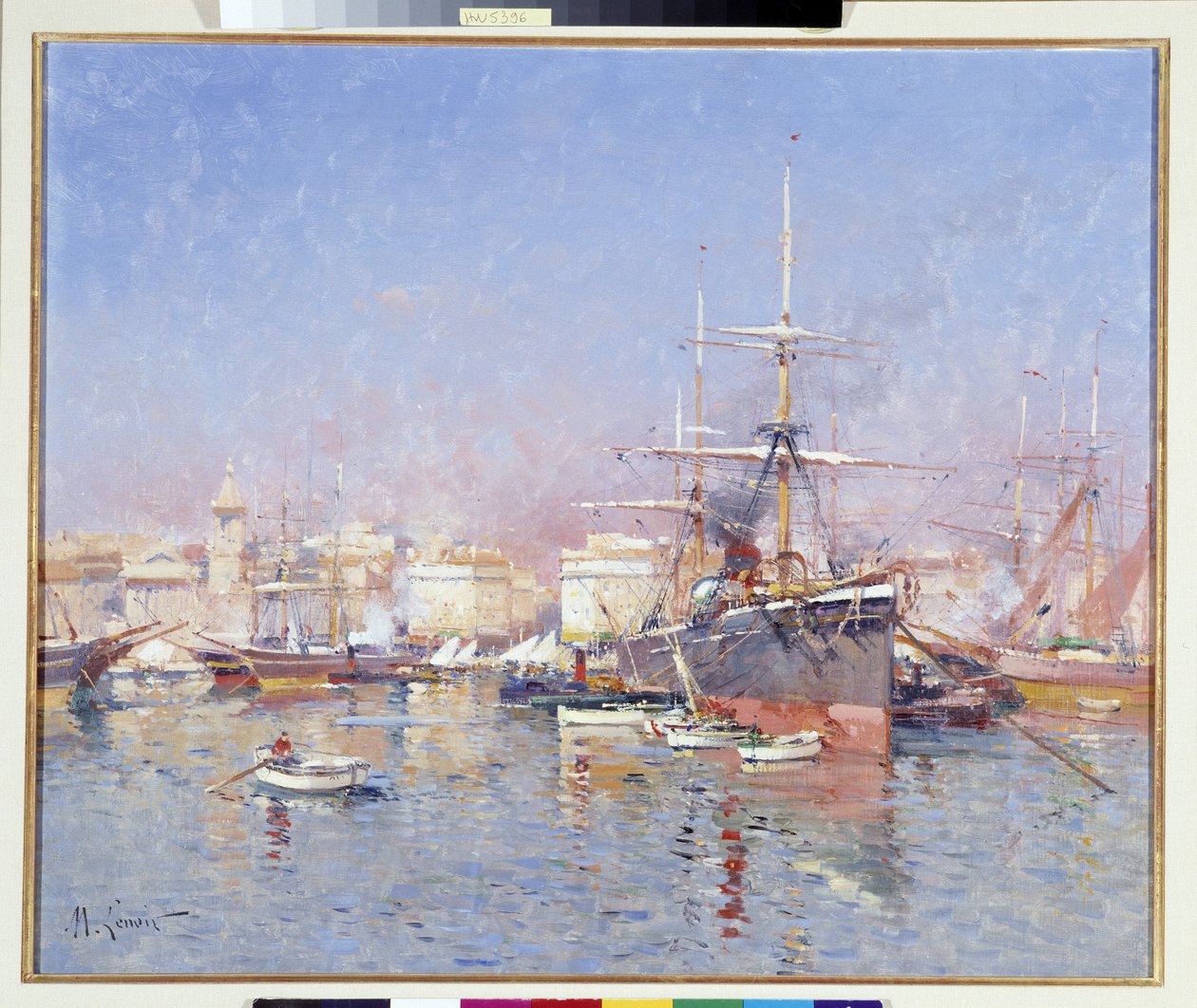 Goelette im Alten Hafen von Marseille von Jules Marcel-Lenoir