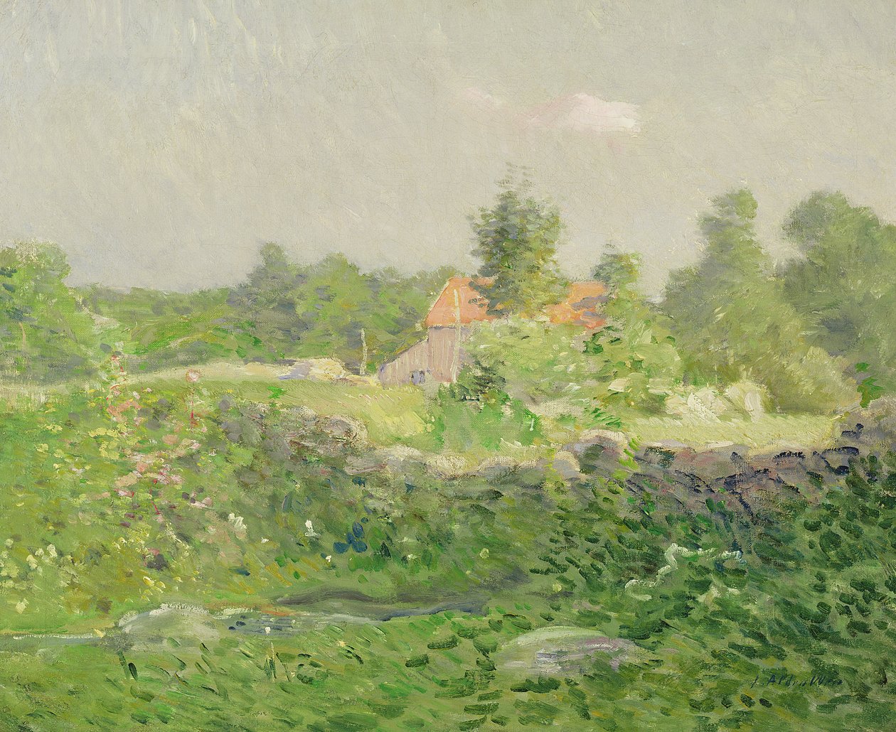 Landschaft und Bauernhof, ca. 1895 von Julian Alden Weir