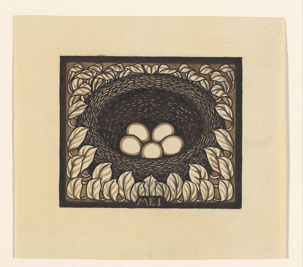 Vogelnest mit Eiern von Julie de Graag