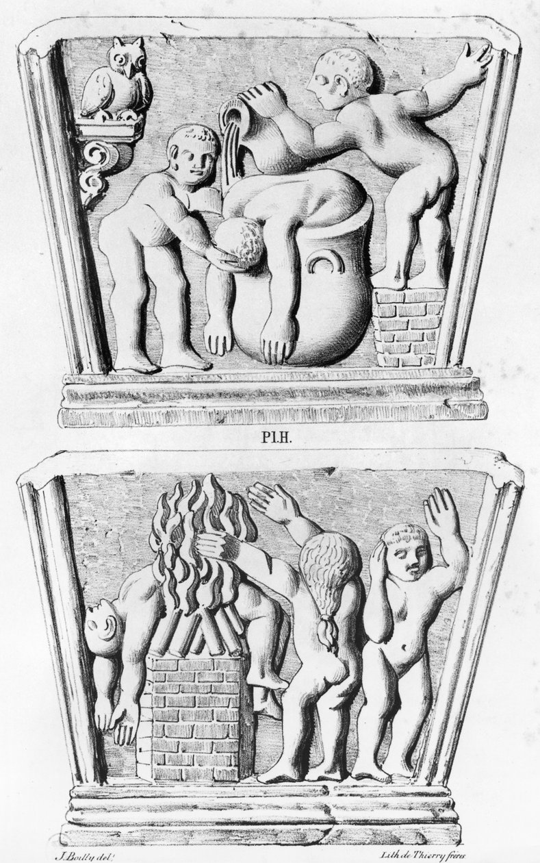 Taufe, Kopie von gnostischen Kästchen, graviert von Thierry frères (19. Jahrhundert) von Julien Leopold Boilly