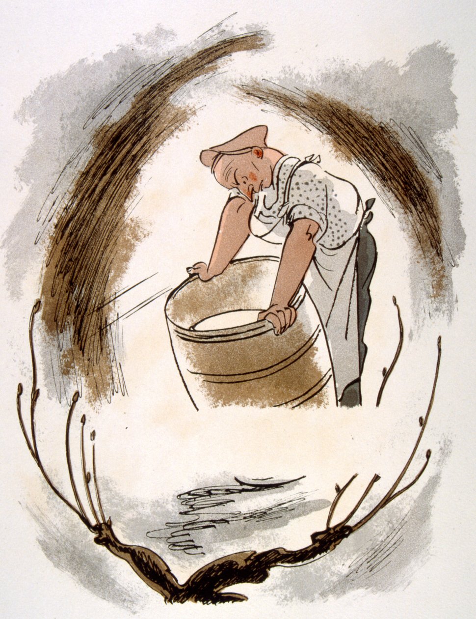 Humorvolle Wein-Illustration 1946. Illustration von Julien Pavil von Julien Pavil